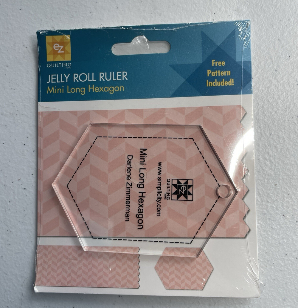 Simplicity Jelly Roll Ruler Mini Long Hexagon Acrylic Sewing Quilting Ruler